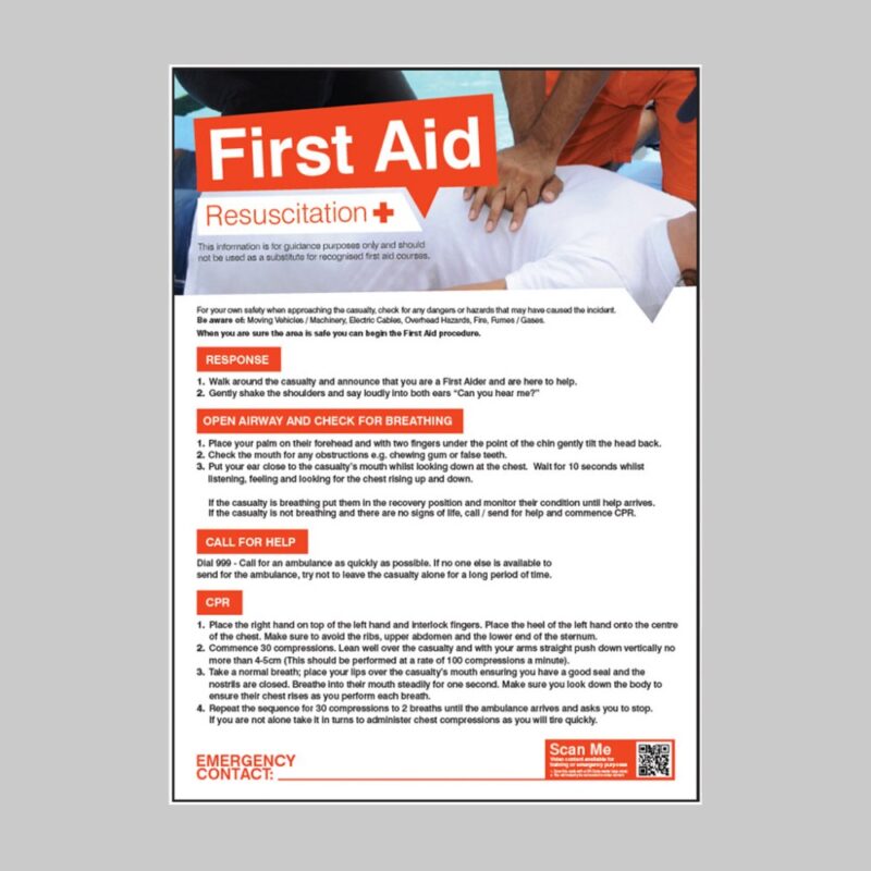 First Aid - Emergency Resuscitation Poster