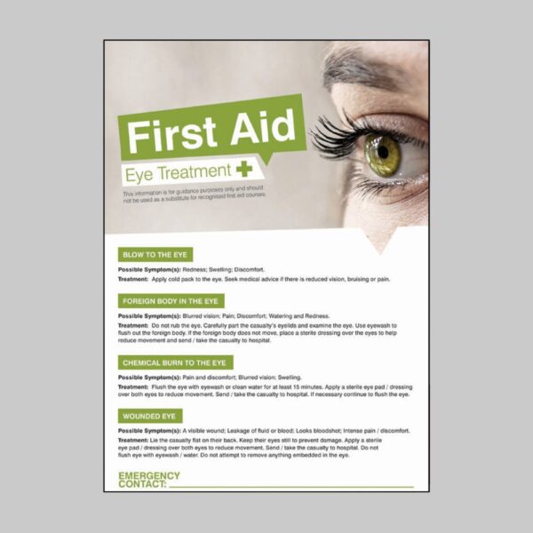 First Aid - Eye Treatment Poster