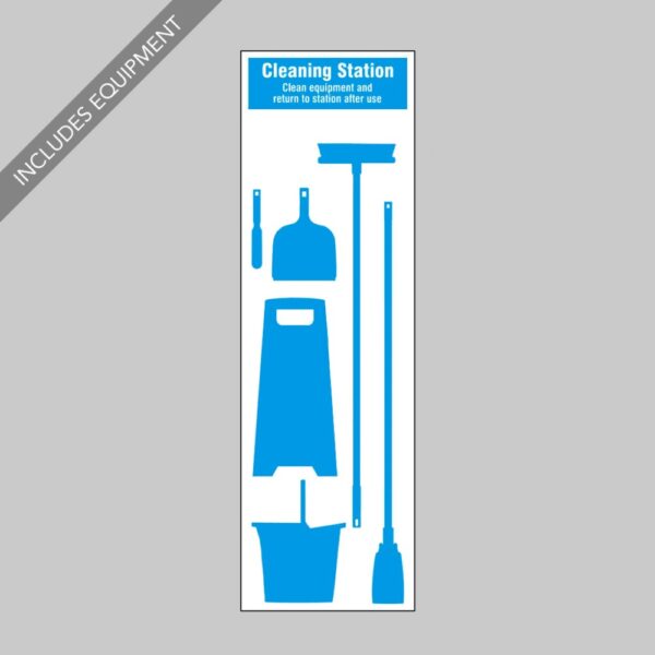 Cleaning Station Shadow Board - Complete Kit With Tools (6 Piece)