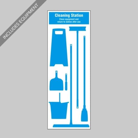 Cleaning Station Shadow Board - Complete Kit With Tools (7 Piece)