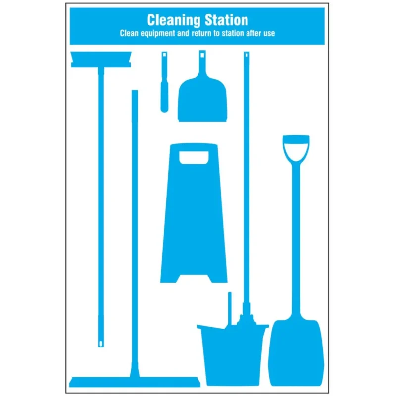 Cleaning Station Shadow Board - Complete Kit With Tools (8 Piece)