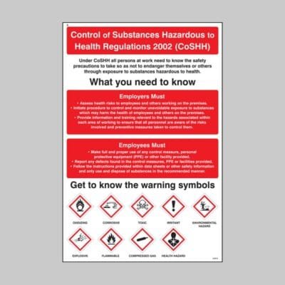 COSHH (Control of Substances Hazardous to Health) Regulations Poster