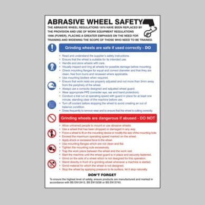 Abrasive Wheel Dangers & Precautions Safety Poster