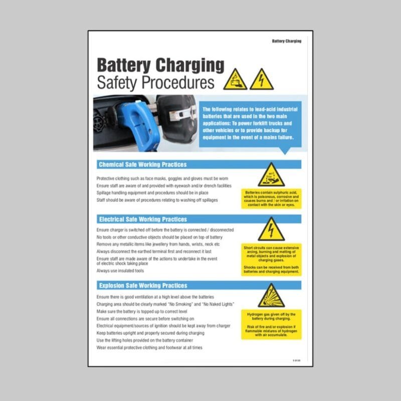 Battery Charging Safety Procedures Poster