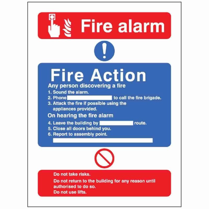 Fire Action Fire Alarm No Lift