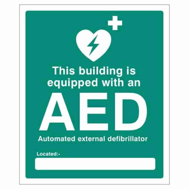 AED Nearest building sign