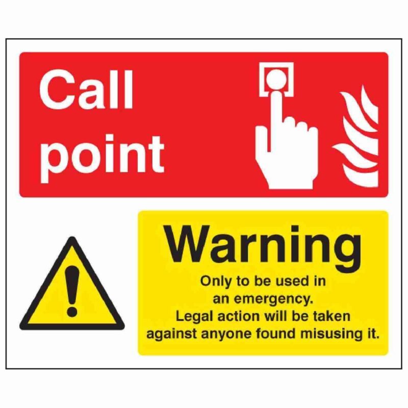 Call Point With Warning Sign