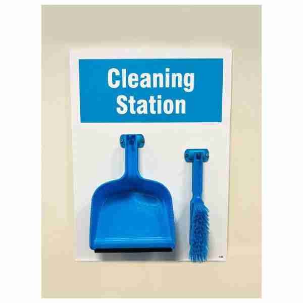 cleaning station shadow board 2 piece with tools