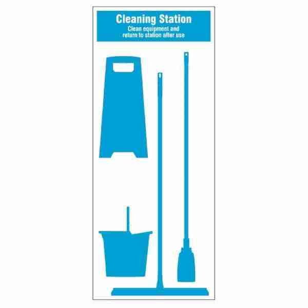 shadow board cleaning station with tools 4 piece