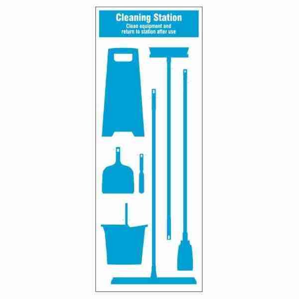 cleaning station shadow board 7 piece