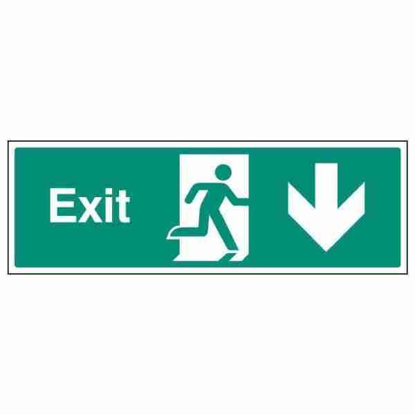 Exit sign with arrow down