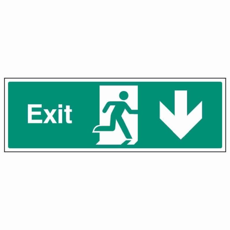 Exit sign with arrow down