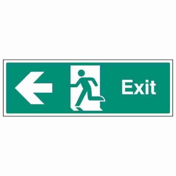 Exit sign with arrow left