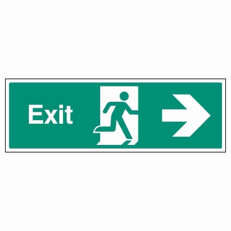 Exit sign with arrow right