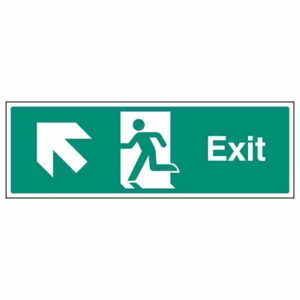 Exit sign with arrow up left