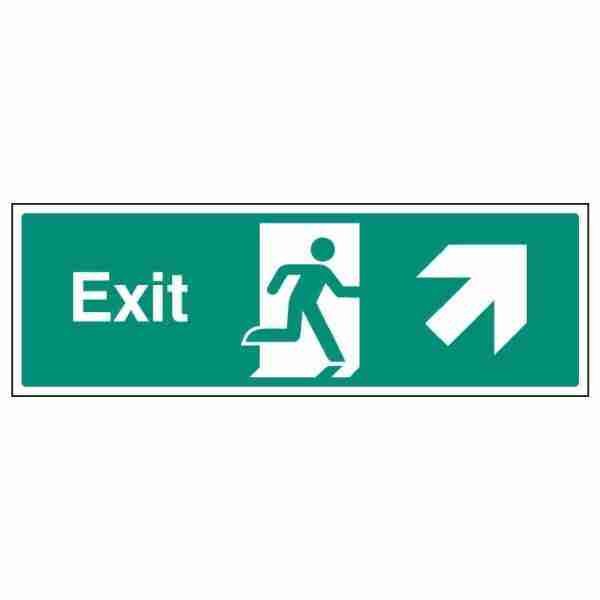 Exit sign with arrow up right