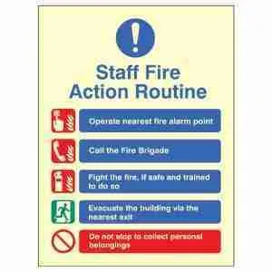 Fire Action For Staff - Routine Sign - Image 2