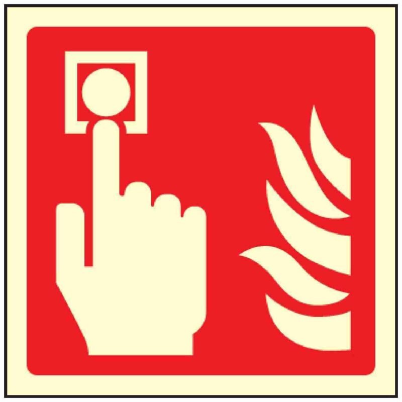 Fire Alarm Call Point - No Text Photoluminescent