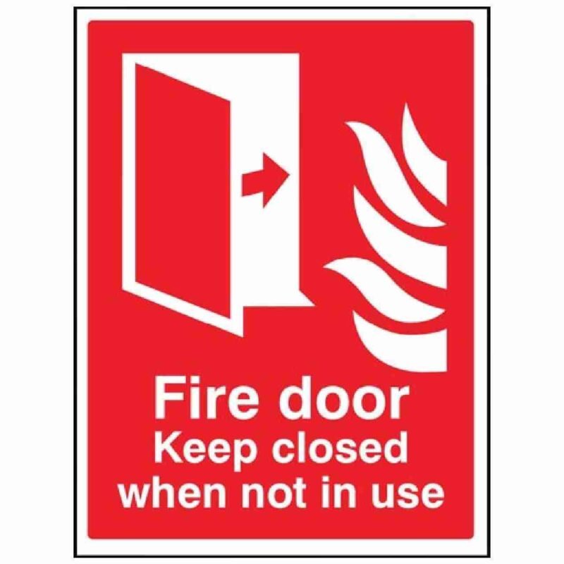 Fire Door Keep Closed When Not in Use Sign