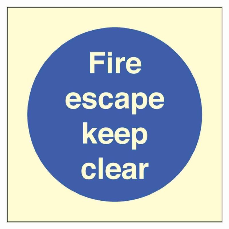 Fire Escape Keep Clear Sign