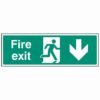 fire exit down arrow sign