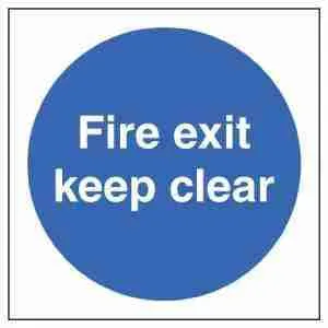 Fire Exit Keep Clear Sign