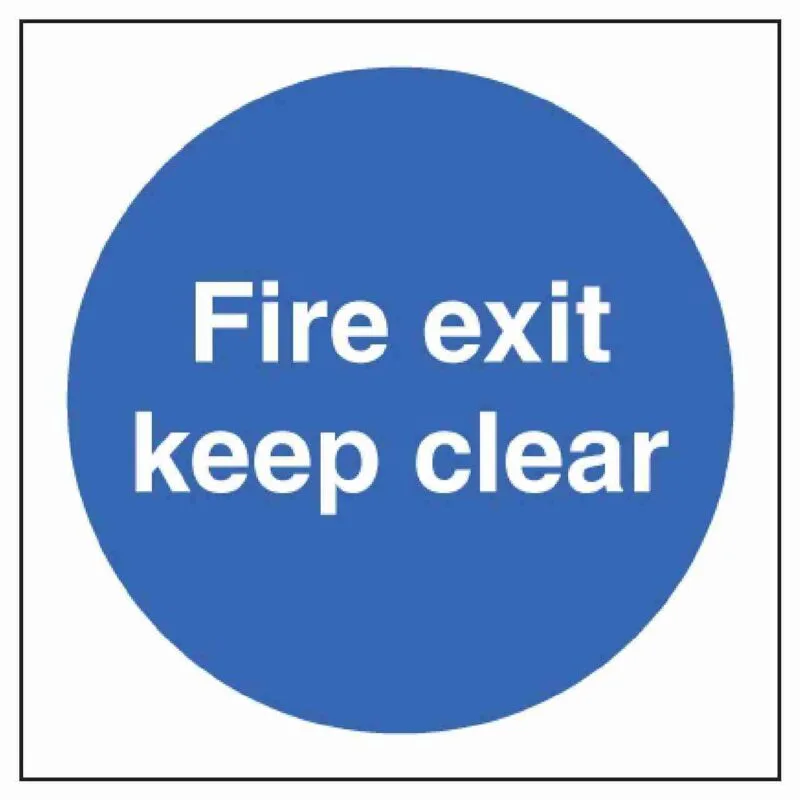 Fire Exit Keep Clear Sign