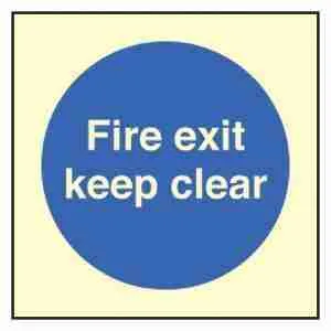 Fire Exit Keep Clear Sign