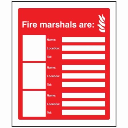 Fire Marshal 3 Person Details Sign