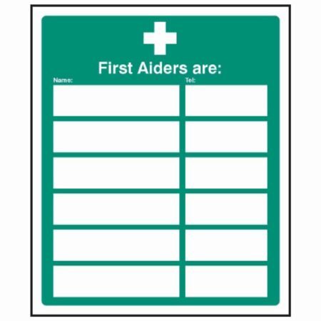 First aiders 6 person sign