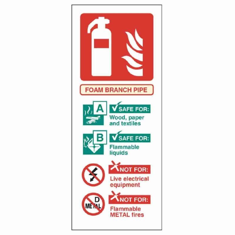 Foam Branch Fire Extinguisher Information Sign