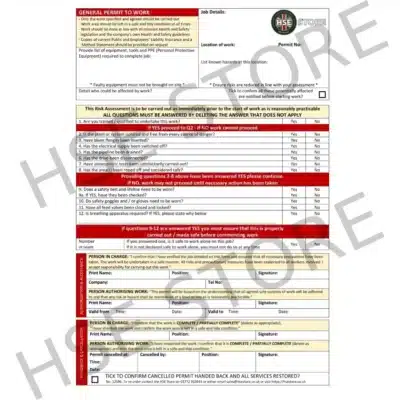 Permit To Work - General - Pad of 50