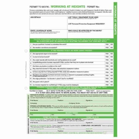 working at height permit to work