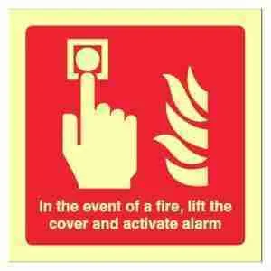 In Event Of Fire Lift Cover And Activate - Image 2