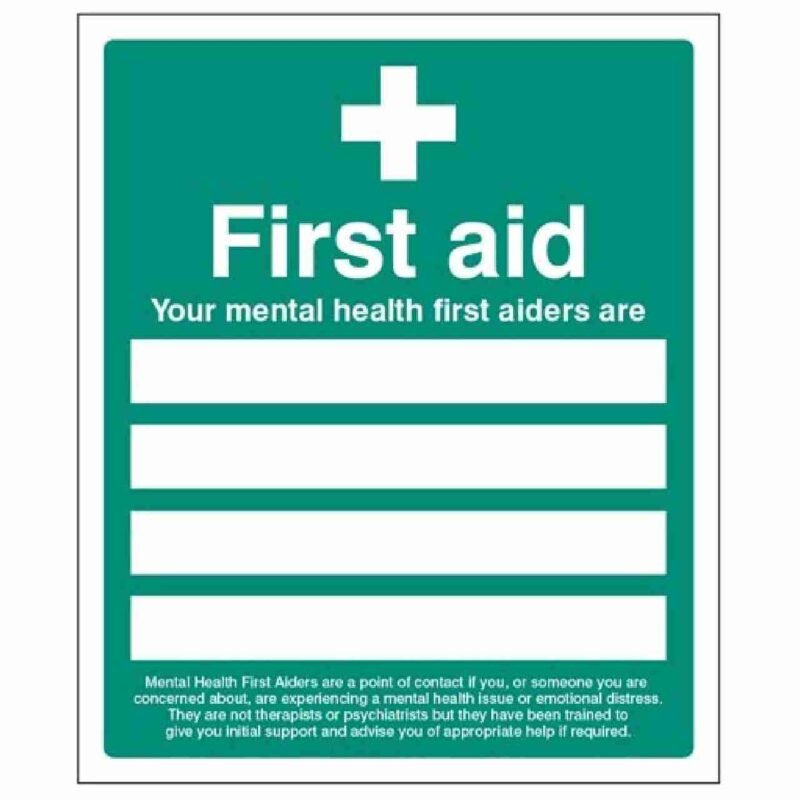 Mental Health first aid sign 4 person