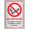 No Smoking Against Law To Smoke In These Premises Aluminium