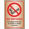 No Smoking Against Law To Smoke In These Premises Brass