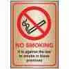 No Smoking Against Law To Smoke In These Premises Brass
