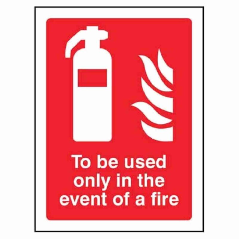 To Only Use In Event Of Fire Sign