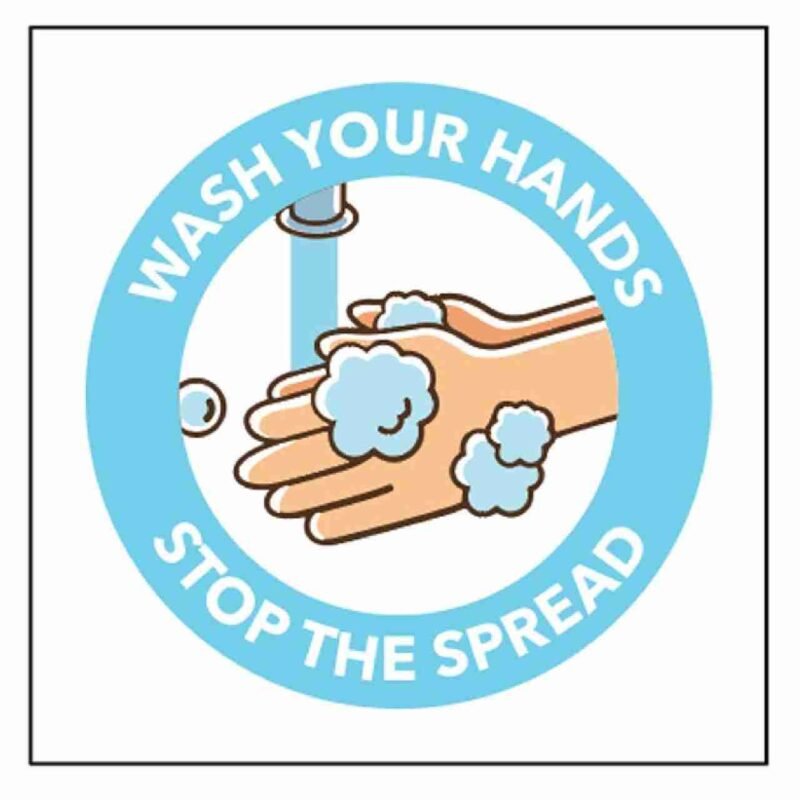 Wash your hands stop the spread sticker