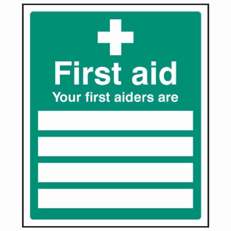 Your First aiders are 4 person sign