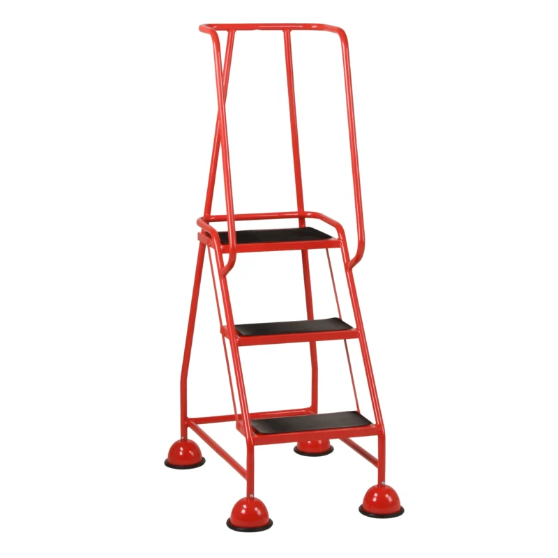 Steptek Classic Colour 3 Tread Mobile Steps Red