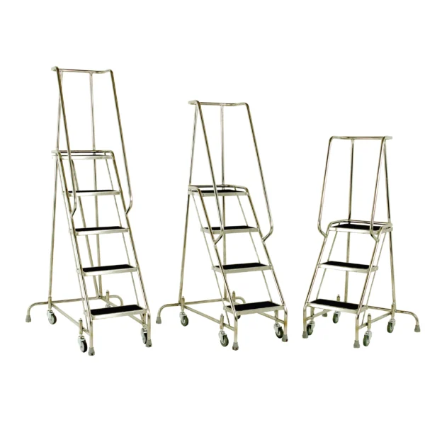 Stainless Steel Mobile Step Range (3 – 5 Treads)