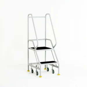 Steptek Narrow Aisle 2 Tread Mobile Steps - Double Sided Hand Rail