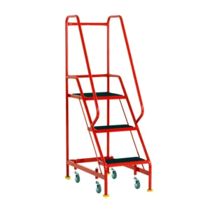 Steptek Narrow Aisle 3 Tread Mobile Steps - Double Sided Hand Rail