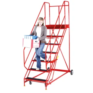 Easy Rise BS Warehouse Mobile Steps - Aluminium Treads