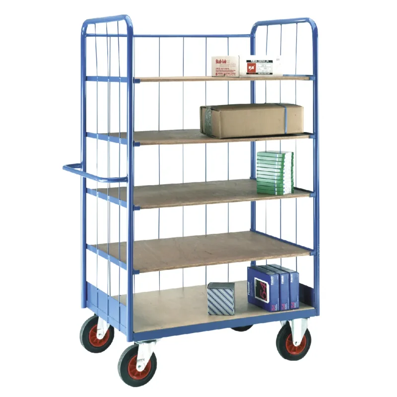 Loadtek Heavy Duty Shelf Truck Trolley With Tubular Frame Sides - 5 Tier - 500kg Load