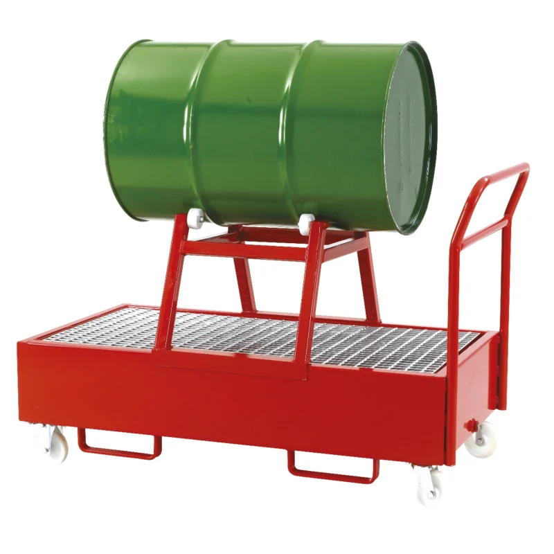 Loadtek Mobile Drum Sump Storage System Trolley Dispenser - Horizontal Rotation Frame