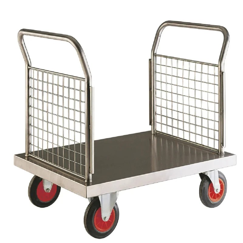 Loadtek Stainless Steel Platform Truck Trolley - Platform & Double End - 500kg Load