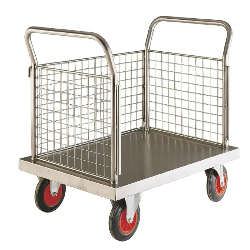 Loadtek Stainless Steel Platform Truck Trolley - Platform & 3 Sides - 500kg Load